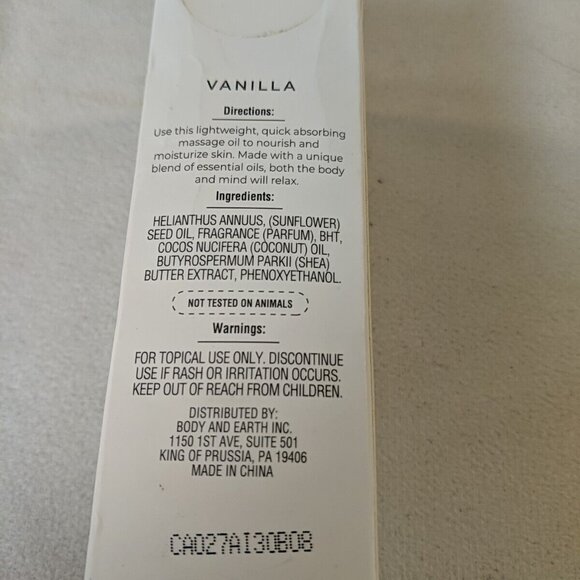 Spa Luxetique Vanilla Massage Oil enriched with Shea Butter 30 ml 1 fl oz NEW - Picture 3 of 7